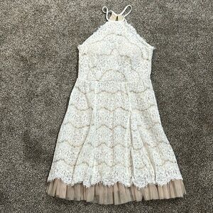 Francesca's Collections Cream Lace Dress